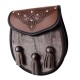 SSD23BR Brown Triangill Semi-Dress Sporran - Studded with Celtic Interlace SSD23BR Brown Triangill Semi-Dress Sporran - Studded with Celtic Interlace