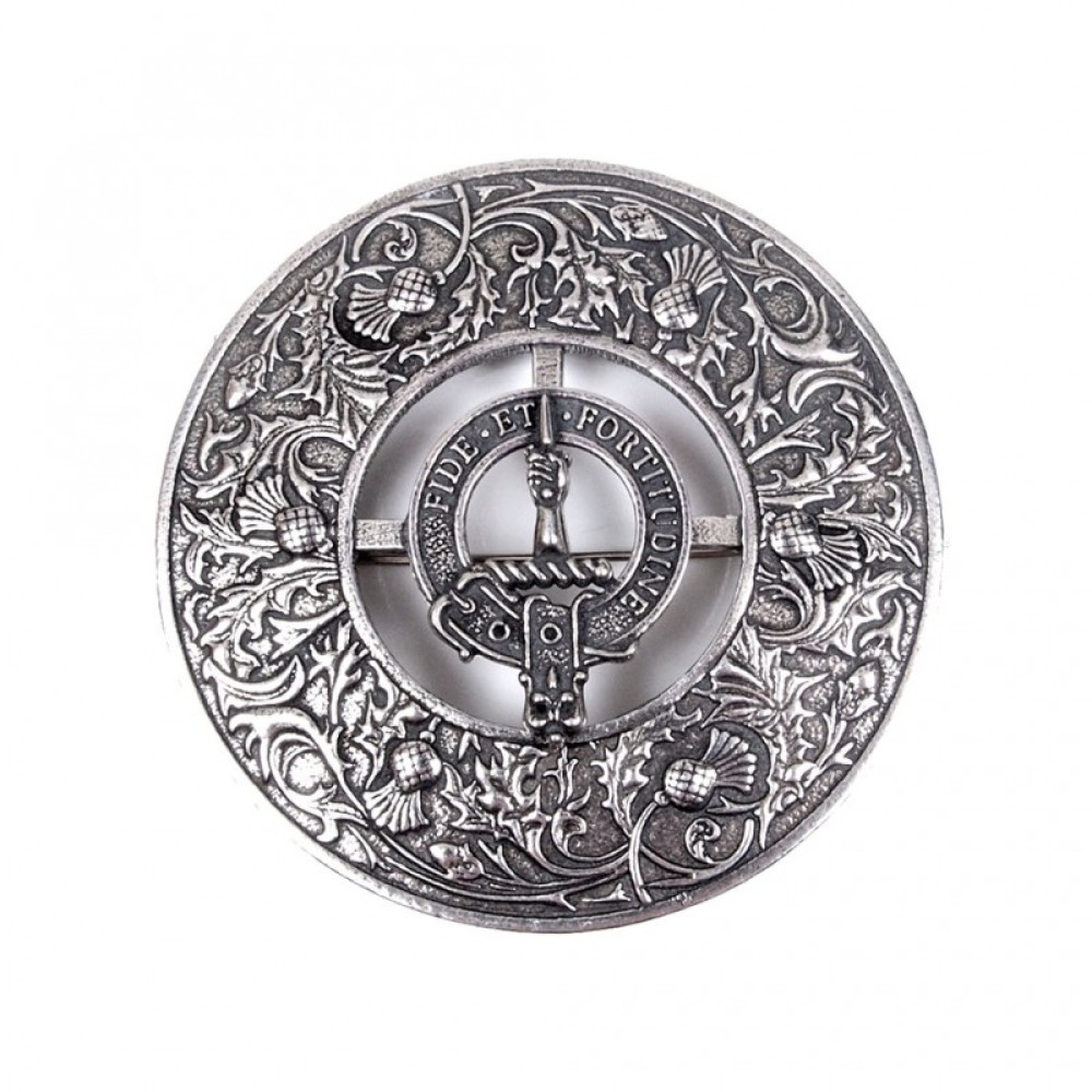 Plaid Brooch Caledonia Thistle Small Clan Crest